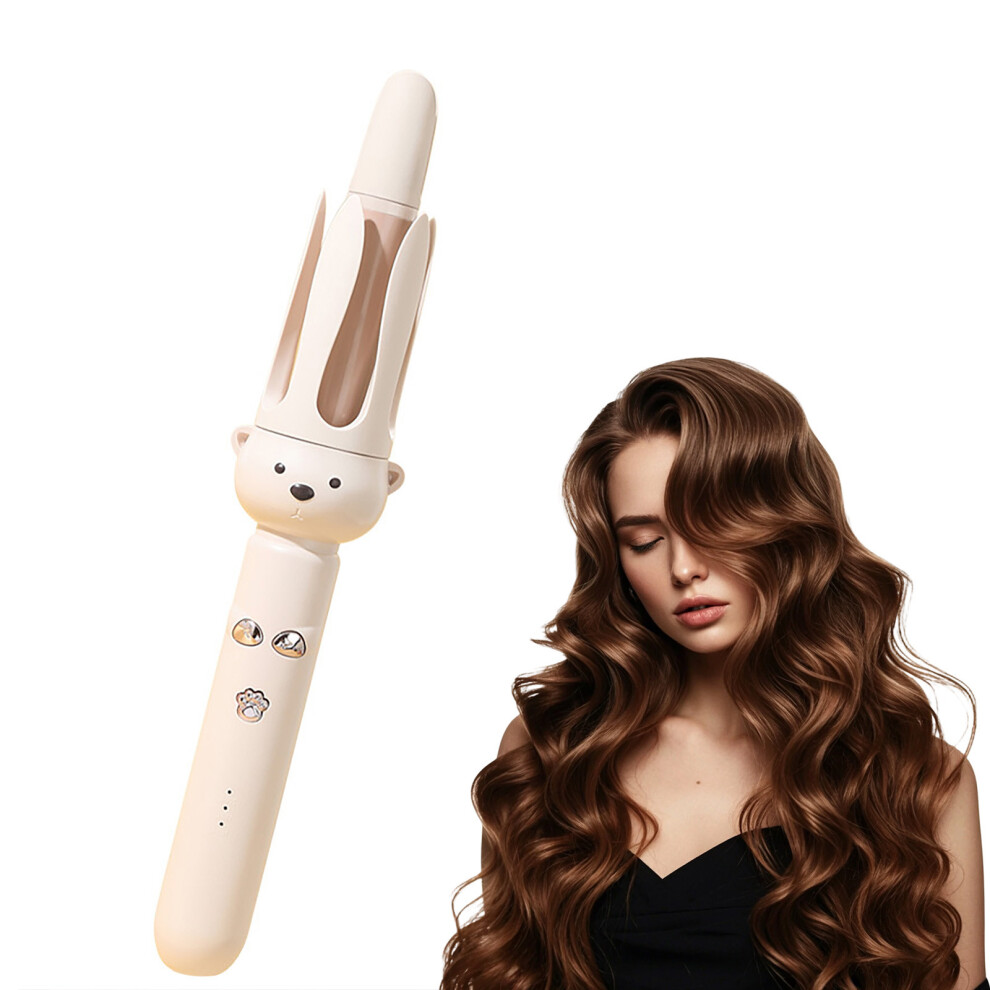 White (White) Fully Automatic Lazy Hair Curler Rotating Waving With Large Waves No Hair Damage 32Mm Curling Wand