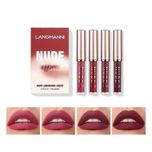 (D) Matte Liquid Lipstick Set Long Lasting Velvet Liquid Lipstick Long Lasting Nude