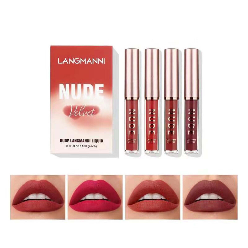 (C) Matte Liquid Lipstick Set Long Lasting Velvet Liquid Lipstick Long Lasting Nude