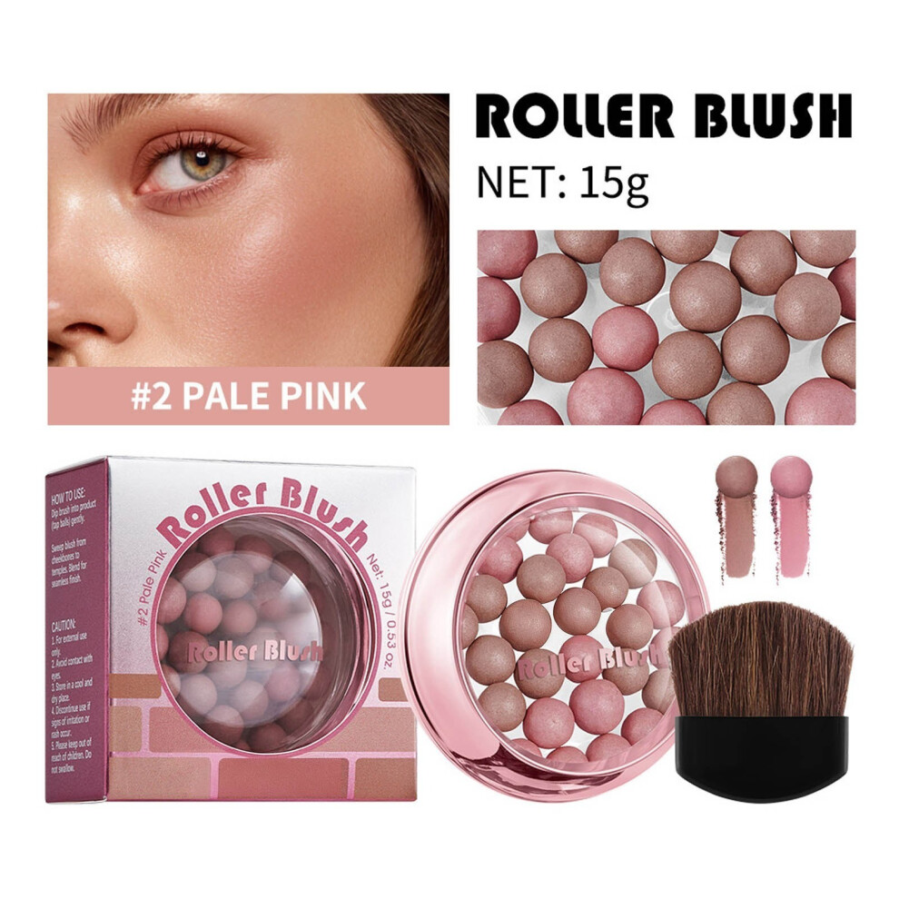 (B) Powder Blusher Ball Three-dimensional Repair Delicate High Gloss Pearl Ball Powder Blusher