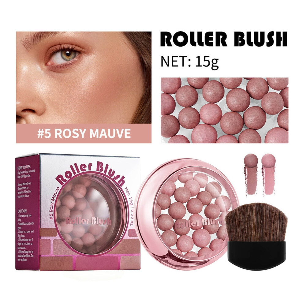 (E) Powder Blusher Ball Three-dimensional Repair Delicate High Gloss Pearl Ball Powder Blusher