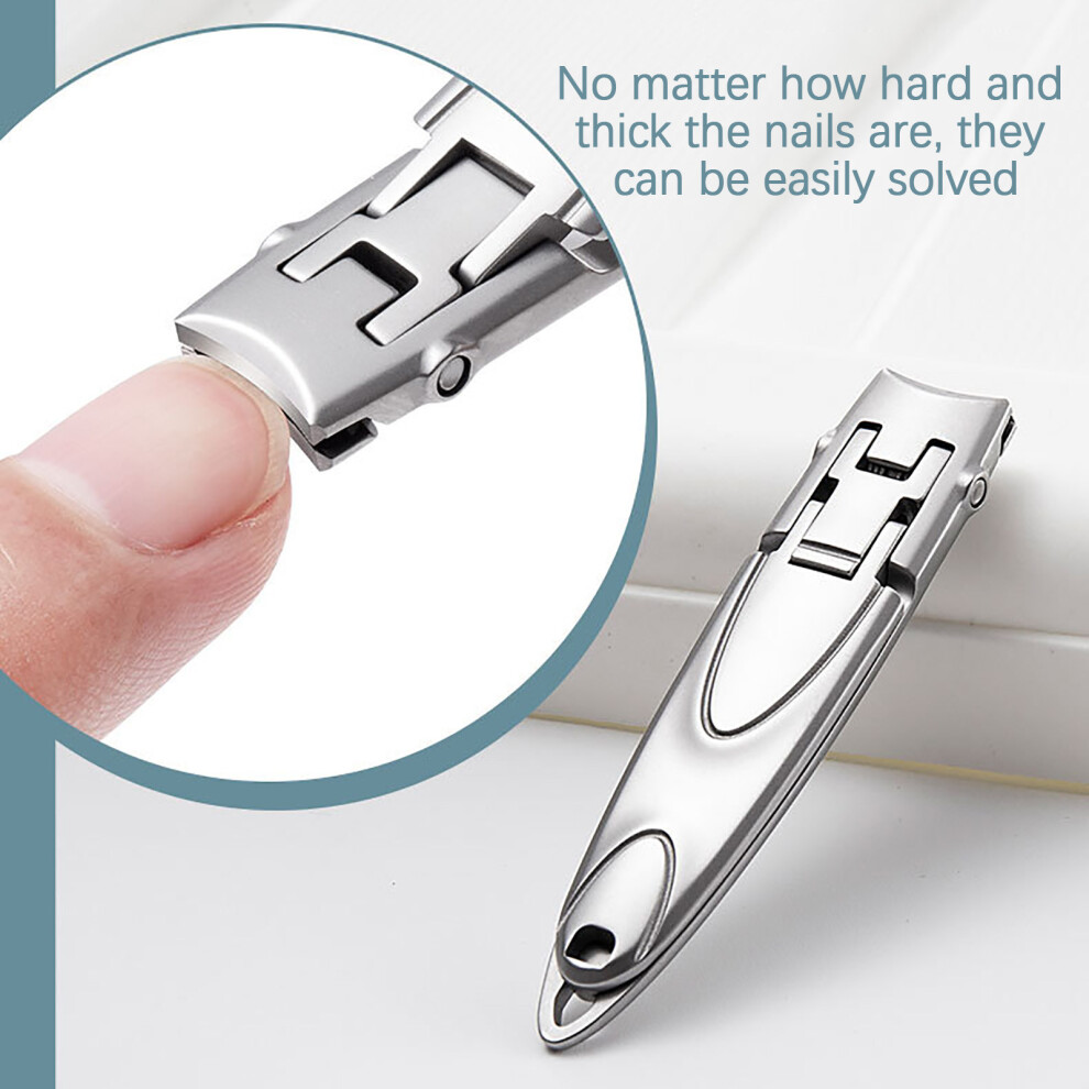(Silver) -thin Portable Nail Clippers Manicure Tools Anti-splash Nail Clippers