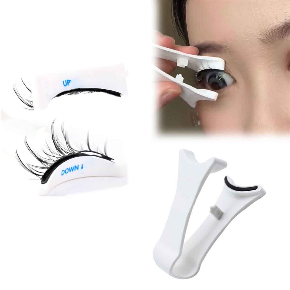 White (White) Magnetic Eyelash Curler Magnetic Eyelashes Applicator Helper Tool Easily Apply Lashes Clip Tweezers