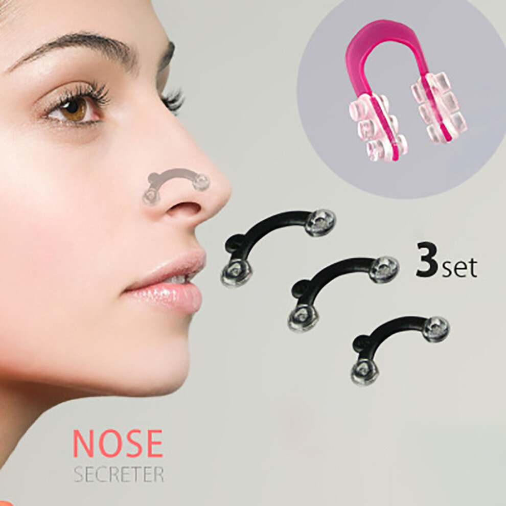 (White) Invisible Nose Up Lifting Shaping Clip Set Clipper Shaper Beauty Tool 3 Size