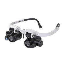 Lab Microscope Accessories Head-Mounted Magnifier With 2-LED Illumination And 8x 15x 23x Loupe