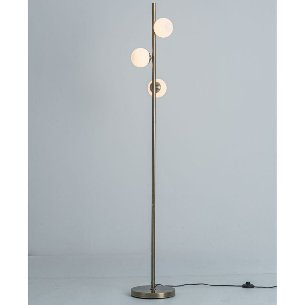 Pagazzi Light Lior 3- Antique Brass Floor Lamp