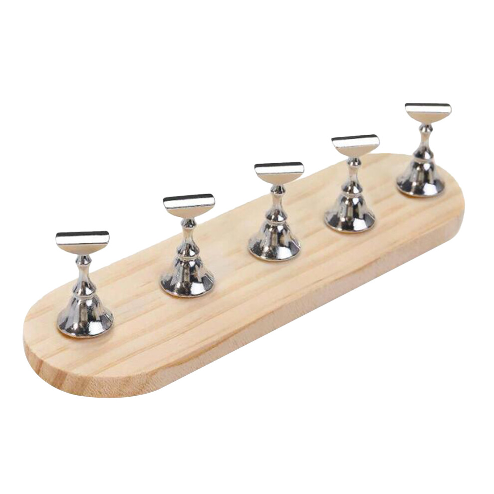 Silver (Silver) Acrylic Nail Display Stand Nail Tip Magnetic Nail Practice Stand Fingernail