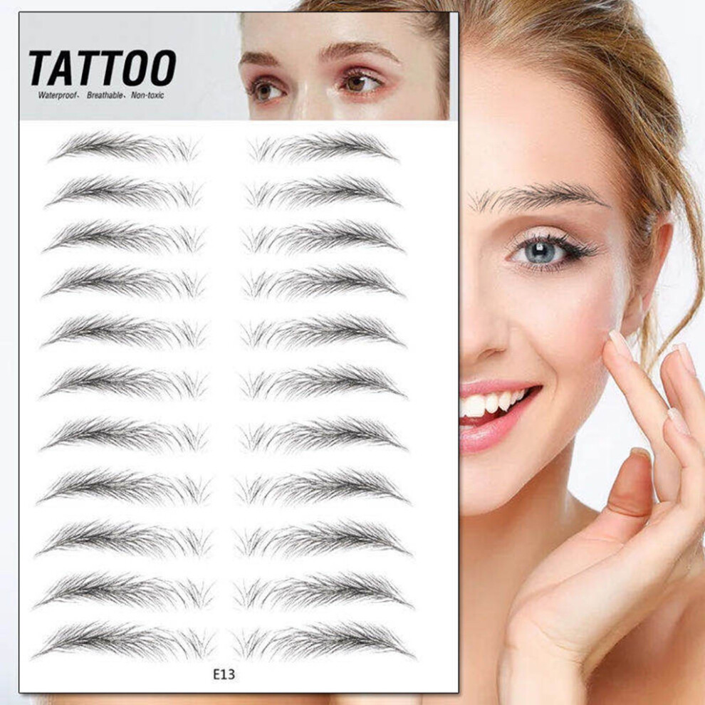 (Multicolor) 4D Hair-Like Authentic Eyebrows Grooming Shaping Brow Shaper Makeup Brow sticker