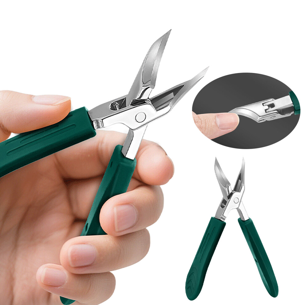 Green (Green) Wide Jaw Opening Antisplash Slanted Nail Clipper