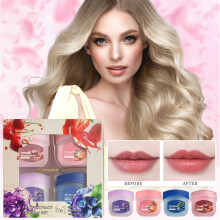 (Multicolor) Fruit Moisturizing 4-color Lipstick Set Lip Mask With Spoon