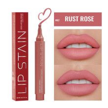 (B) 2 In 1 Lip Stain And Lip Liner Matte Liquid Lipstick Liner Pen High Pigmented Lipstick 3ml