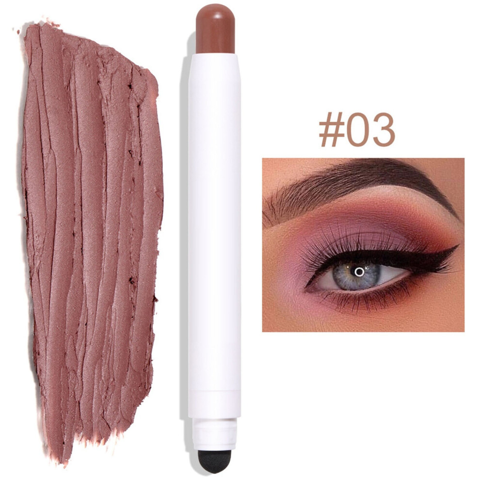 (Purple) 12-color Eye Shadow Stick Non-smudge Nude Makeup Eye Shadow