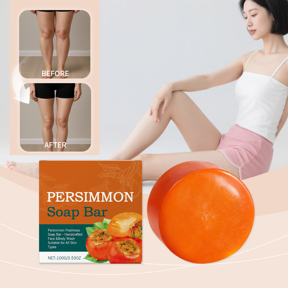 (Multicolor) Persimmon Moisturizing Cleansing Soap Gentle Suitable for Face and Body