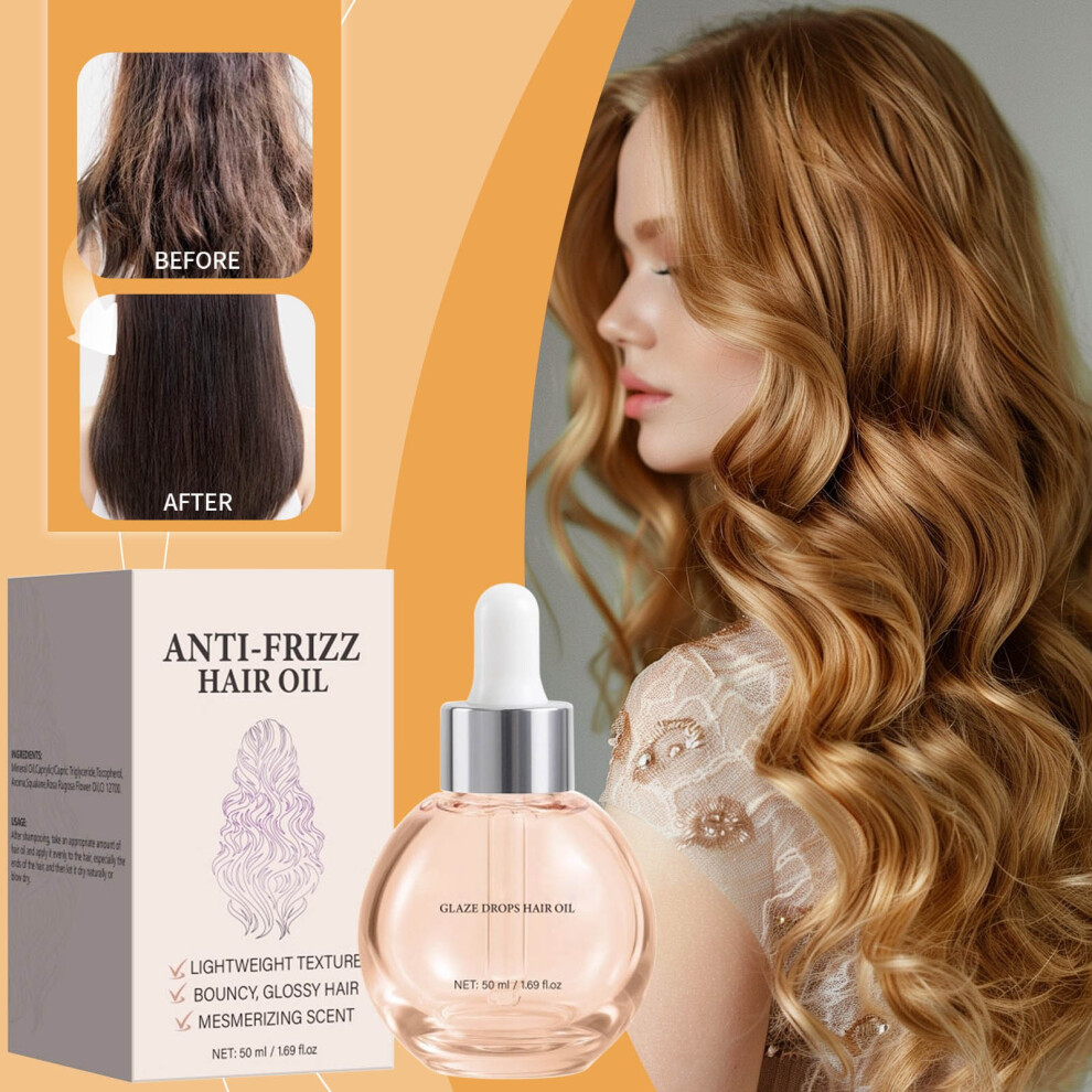 (Pink) Resist Frizz Hair Oil And Resist Frizz Improves Dryness Caused By Perming And Dyeing And Protects Hair Oil 50ml