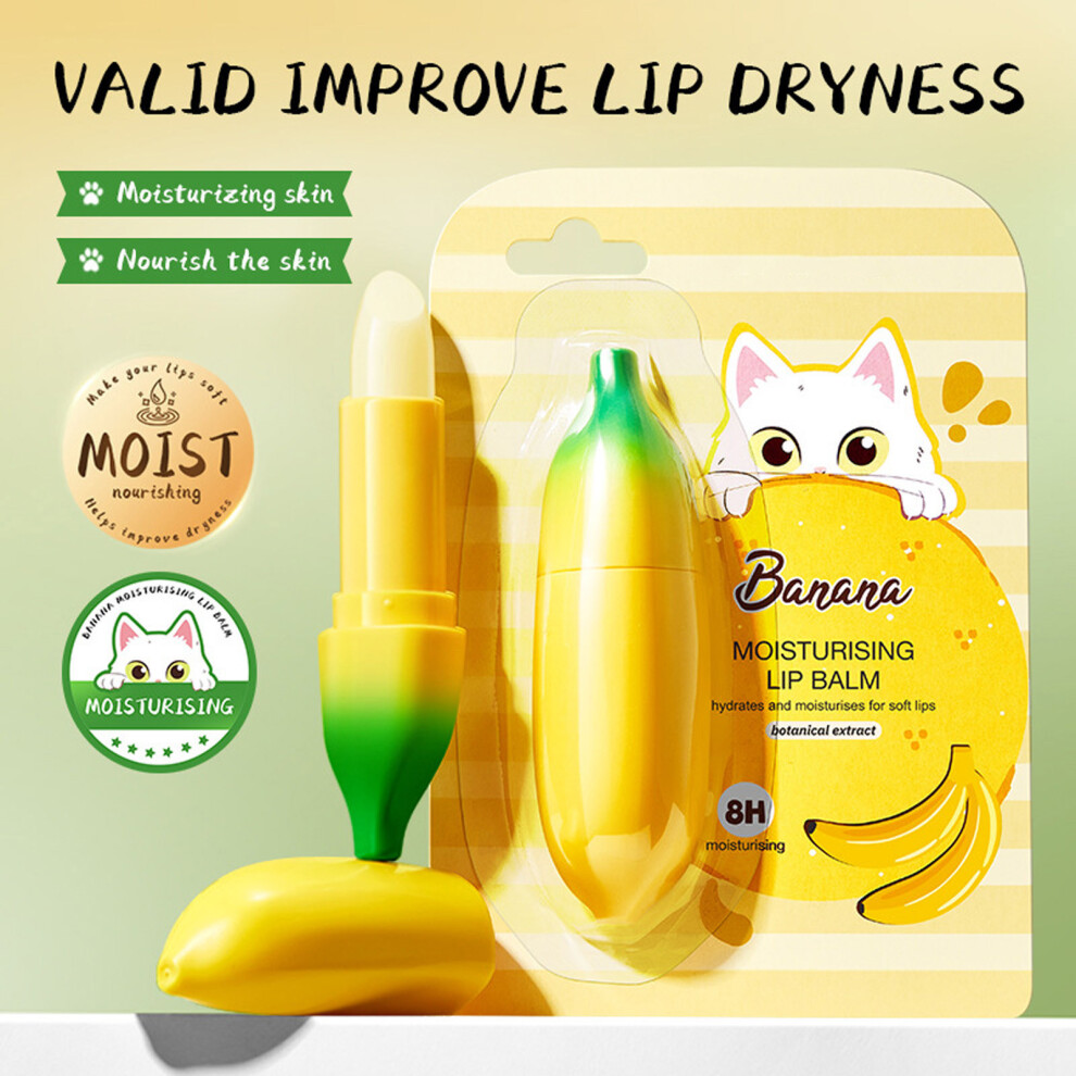 (Multicolor) Banana Lip Balm Hydrating And Nourishing  Lip Balm  3.6g