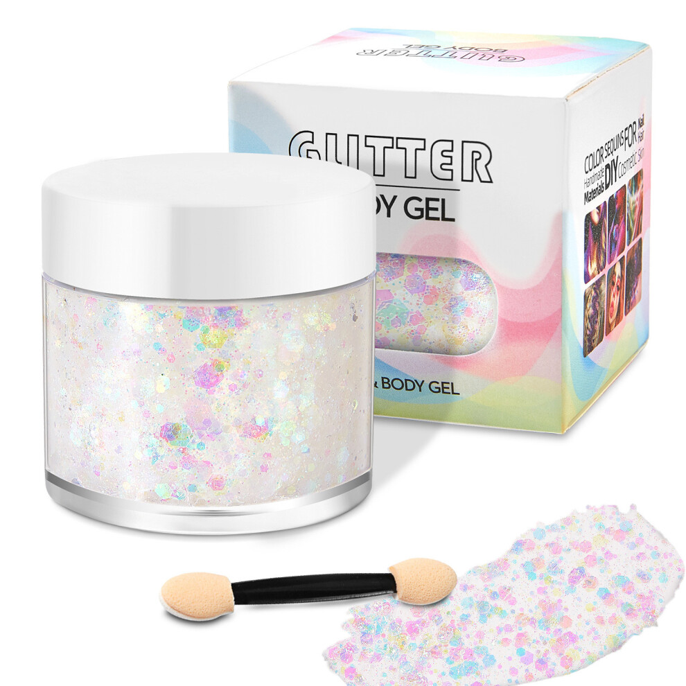 (Multicolor) Nail Art Carnival Glitter Gel Sequin Gel Hair Body Face Stage Makeup Makeup 36g