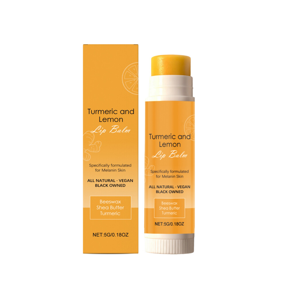 (Multicolor) Lemon And Turmeric Lip Balm Natural Lip Balm Illuminate Your Smile Nourish Dark Lips Effortlessly - For Smokers Lips 5g