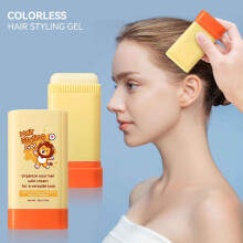 (Yellow) 2 In 1 Hair Combing Hair Finishing Cream Styling Hair Gel Children Pregnant Women Antifrizz Hair Wax Stick Wax Stick For Hair Slick Stick 20g