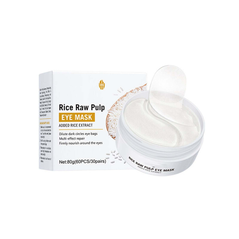 (White) 80ml Rice Puree Eye Mask Moisturizing Eye Mask Patch