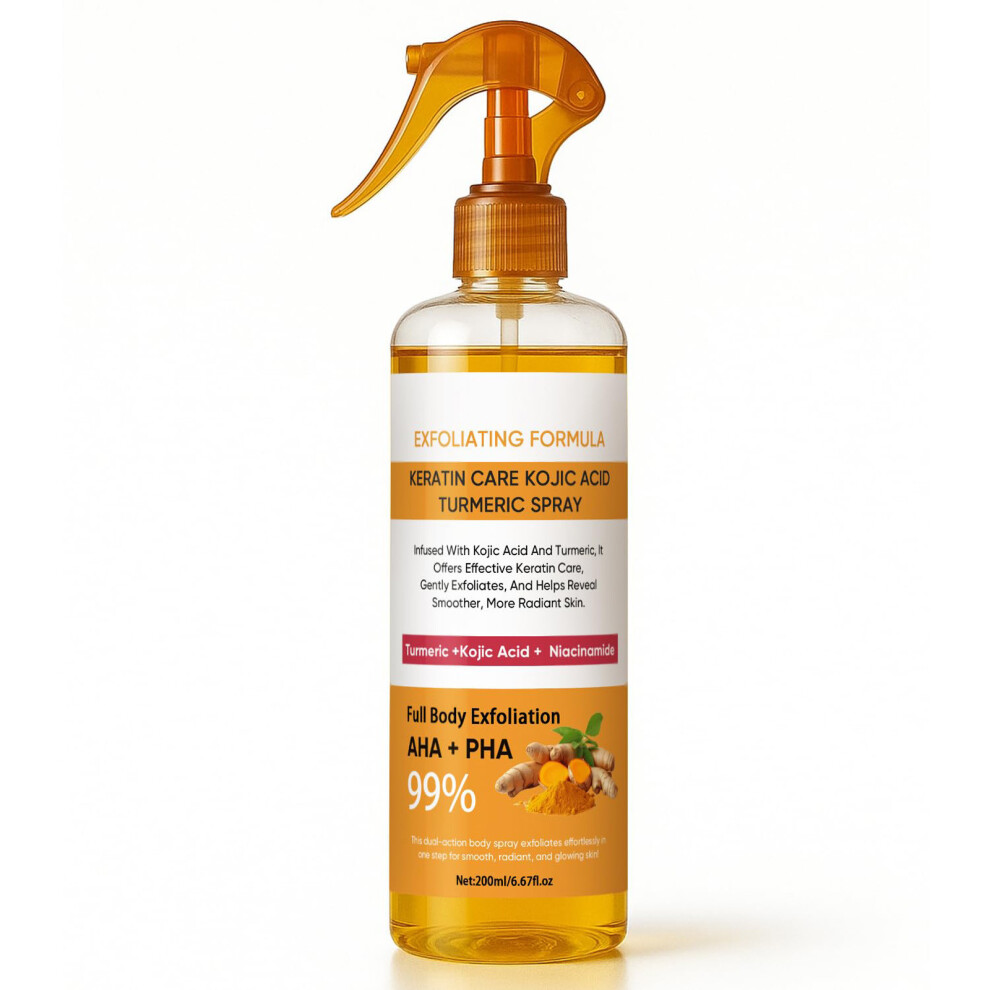 (Multicolor) Shot Kojic  Turmeric Spray Turmeric Exfoliating Spray With Retinol Glutathione  Exfoliates 200ml
