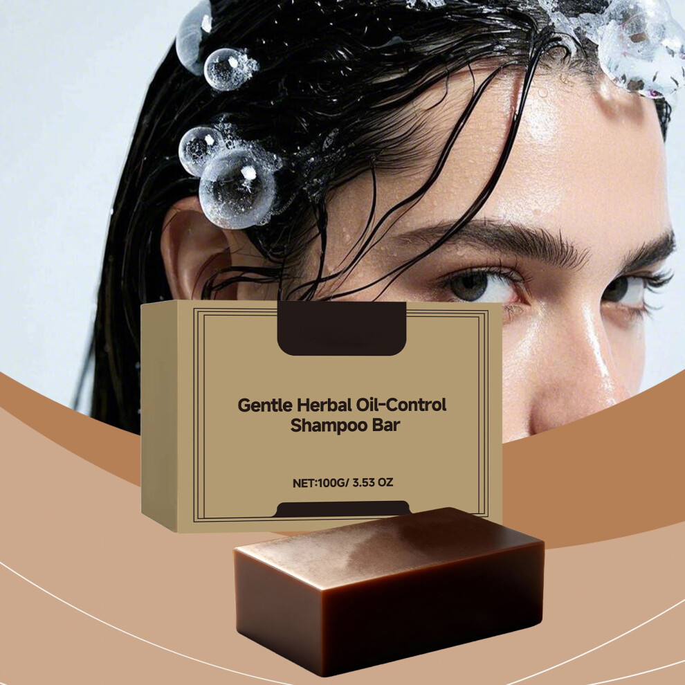 Brown (Brown) Herbal Oil Control Shampoo Improves Damaged Hair Quality Nourishes Repairs Growth Control Oil 100G