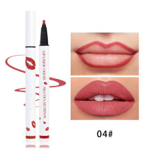(D) Lip Liner Matte Liquid Lipstick Pencil Non-stick Cup Lip Gloss Solid Color Lip Glaze Pen Long-lasting Sweat Fast Drying 0.6ml