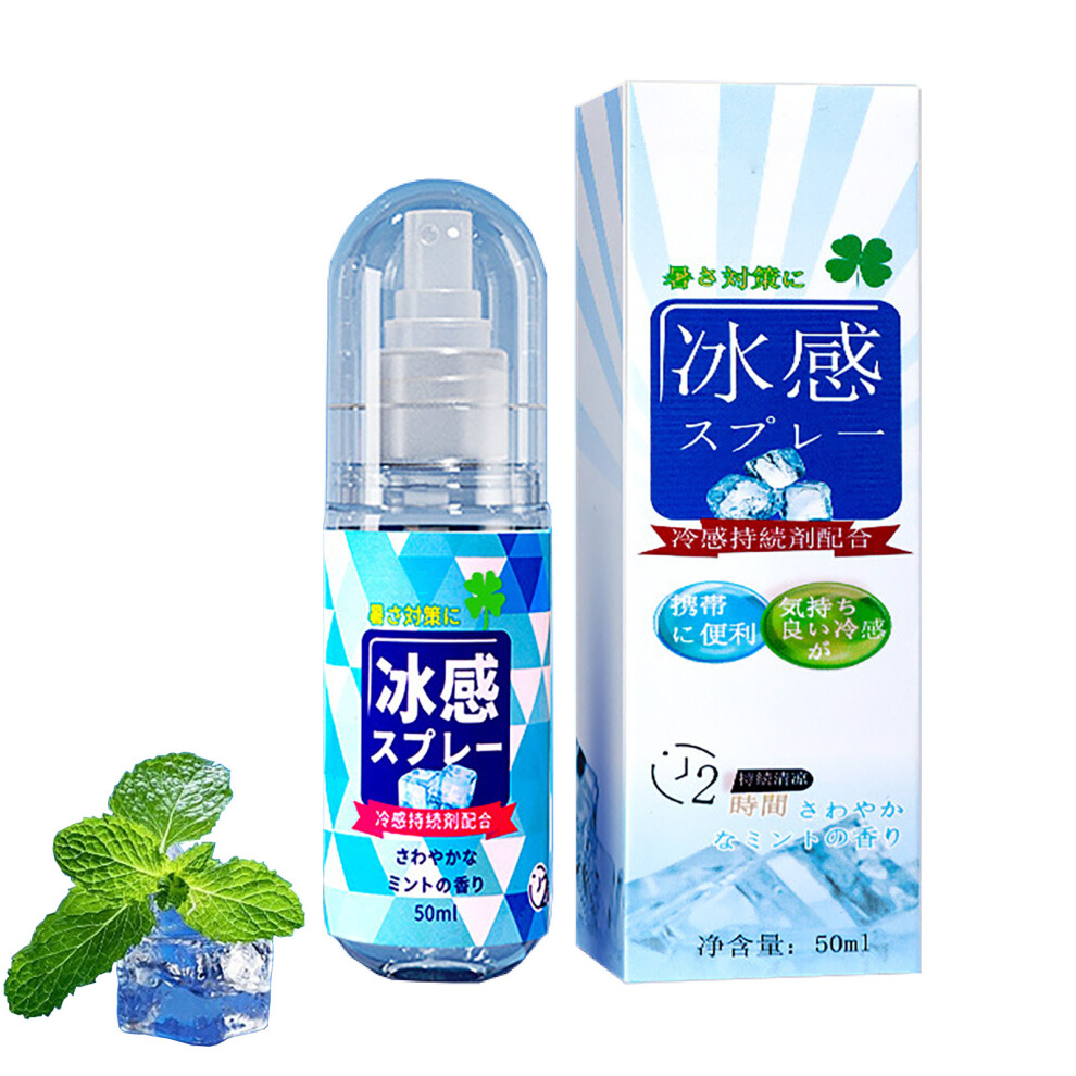(Multicolor) Cool Spray 50ml Cool Down Heatstroke Prevention Lasting Cool Mist Spray For Clothes And Cool Sprayer