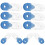 10Pcs Blue Acrylic Window Blind Cord Pulls Safety Handle for Curtains 10