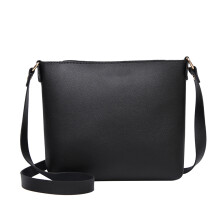 Pu Leder Schultertasche Mini Handy Tasche Für Frau Schwarz