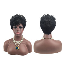 Kurze Gelockte Perücke Für Schwarze Miss Styling