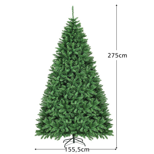 275 cm Artificial Christmas Tree Metal Stand Artificial Tree with 3594 Tips 2