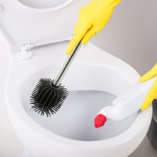 Schwarze Toilettenbürste aus Silikon 1