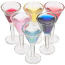 6Stk Mini Weingläser Cocktailgläser Spielzeug Deko Requisiten