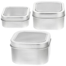 3Stk Retro Quadratische Kerzen Aromadose Weißblech Aufbewahrungsbox