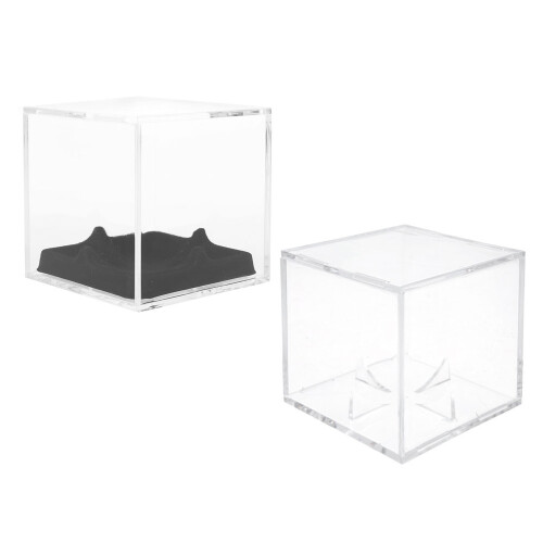 1Set Durable Acrylic Baseball Cube Display Case with Foam Insert Black