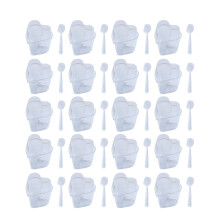 20 Sets 150 Ml Pudding Cup Kunststoff Herzform Mit Löffel Und Deckel
