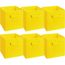 6PCS Foldable Storage Collapsible Box Home Yellow