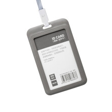 3 werkcover houders voor id badge tas (donkergrijs + hangband)