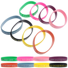 100 motivationssilikonarmbänder mit zitaten, bunt inspirierend