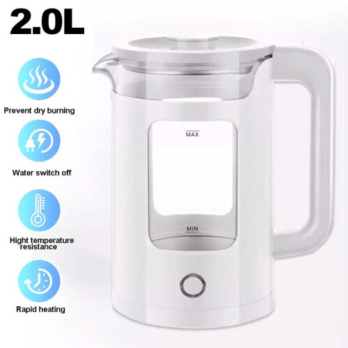 2L Electric Kettle Quiet Fast Glass Kettle Jug with LED Easy Clean Tools 1500W