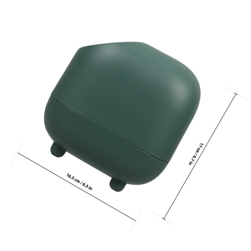 1pc Desk Garbage Can Square Green Hardened Pp For Bathroom Use 1