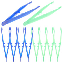 10 stuks wegwerp pincetten kunststof medisch diy, kleur willekeurig