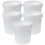 5St Wit Plastic Emmer Met Deksel, Draagbare Water- En Opslagemmer 1