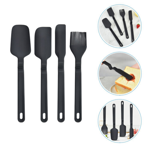 1 Set Antihaft Silikon Spatel Bestecker Gebäckpinsel 2