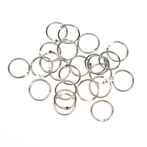 100 Sternförmige Ring Schlüsselanhänger Bastelkarten Silber 2