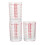 3 messbecher mit , milch portion 2