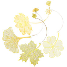 4Stk Hohles Lesezeichen Buchschmuck Blattförmiges Geschenk Für Freunde