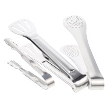 3Stk Küchenzangen Steakzangen Lebensmittel- (Silber)
