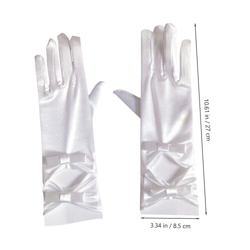1 Paar Brauthandschuhe Hochzeitshandschuhe Weiß 1
