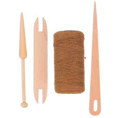 1 Set Holz Handwebstuhl Stäbe Stricknadel Heimseil Strickset 2